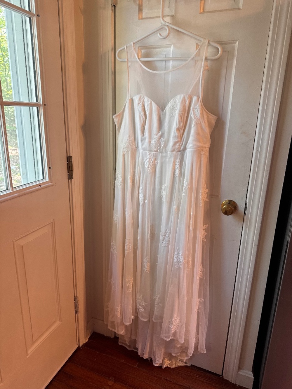 Beach Wedding Dress  Dress in Ivory Sheer Lace Overlay lined